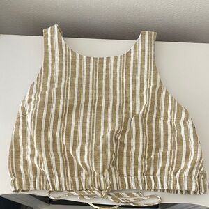 Stylish Striped Beige and White Crop Top